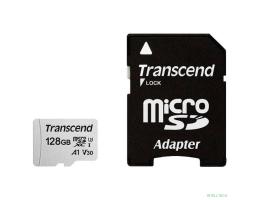 Micro SecureDigital 128Gb Transcend Class 10 TS128GUSD300S-A {MicroSDXC Class 10 UHS-I U3, SD adapter}